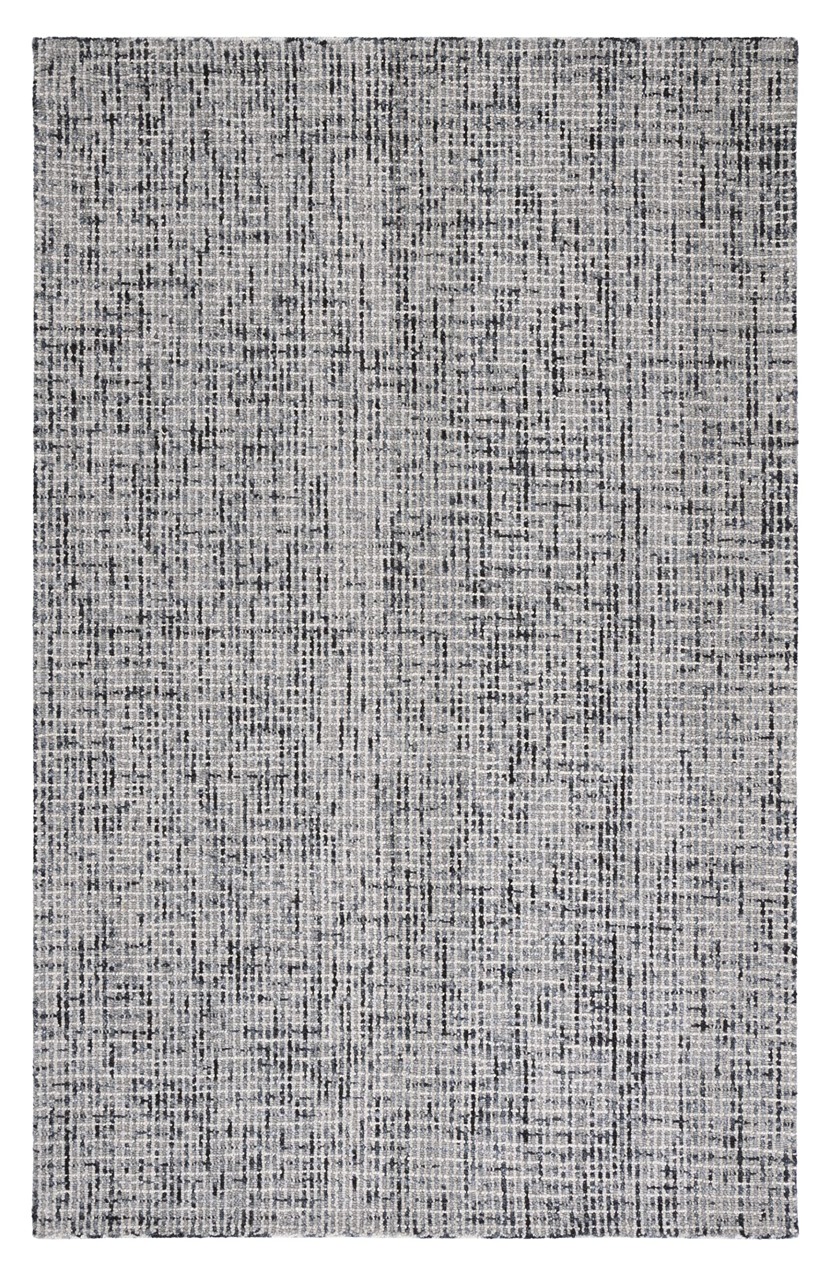 Safavieh Abstract Collection Area Rug - 8' X 10', Dark Grey & Ivory, Handmade Wool, Ideal For High Traffic Areas In Living Room,